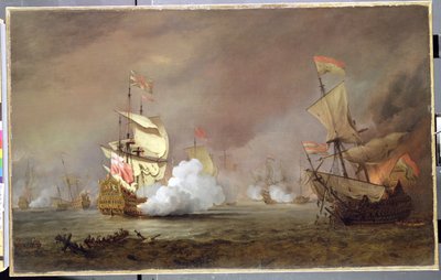 Batalla naval de las guerras anglo-holandesas, c.1700 de Willem van de Velde the Younger